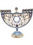 Emaye Metal Menorah Bejeweled Dini Malzemeler El Sanatları Mum Tutucu (Yurt Dışından) 4