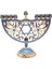 Emaye Metal Menorah Bejeweled Dini Malzemeler El Sanatları Mum Tutucu (Yurt Dışından) 5