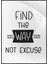 Find The Way Not Excuse Ingilizce Motivasyon Poster P-000387 1