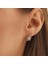 Kadın 14 Ayar Altın Küpe Minimalist Zirkon Taşlı Kaplumbağa Halka Altın Küpe 12 MM-MM200135 5