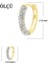 Kadın 14 Ayar Altın Küpe Minimalist Zirkon Taşlı Modern Halka Altın Küpe 12 MM-MM20033 6