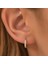Kadın 14 Ayar Altın Küpe Minimalist Zirkon Taşlı Modern Halka Altın Küpe 12 MM-MM20094 2