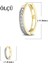 Kadın 14 Ayar Altın Küpe Minimalist Zirkon Taşlı Modern Halka Altın Küpe 12 MM-MM20094 5