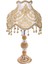 Kadife Kaplı Fransız Güpürlü Gold Abajur 1