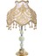 Kadife Kaplı Fransız Güpürlü Gold Abajur AB0061 1