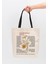 Siyah Kulplu Krem Kanvas Chamomile Baskılı Bez Çanta 2