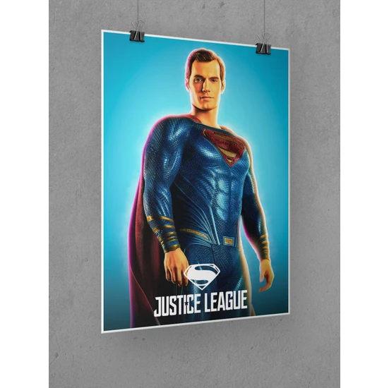 Adalet Birliği Poster 45X60CM Superman Afiş - Kalın Poster Kağıdı Dijital Baskı