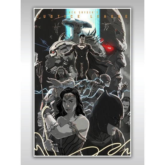 Adalet Birliği Poster 40X60CM Justice League Afiş - Kalın Poster Kağıdı Dijital Baskı