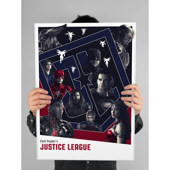 Adalet Birliği Poster 60X90CM Justice League Afiş - Kalın Poster Kağıdı Dijital Baskı
