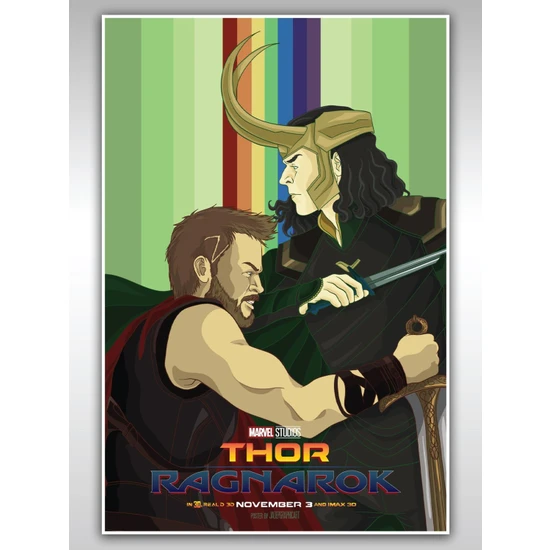 Thor Poster 40X60CM Ragnarok Afiş - Kalın Poster Kağıdı Dijital Baskı