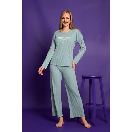 Nisanca Mevsimlik Uzun Kollu Pamuklu Kadın Pijama Takımı
