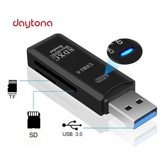 Daytona NO143 USB 3.0 To Sd/micro Sd Kart Okuyucu Çevirici Adaptör ( 2 ADET)