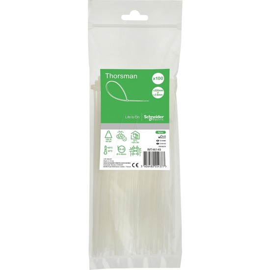 Schneider Electric Thorsman Feuerfeste Kabelklemmen – Größe 2 (4–6 Mm) – 100 Stück, Stahl