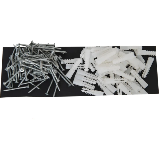 Netzerkoz 4X40 Sunta Vidası (100 Adet) 7mm Beyaz Plastik Dübel (50 Adet)-Vida ve Dübel