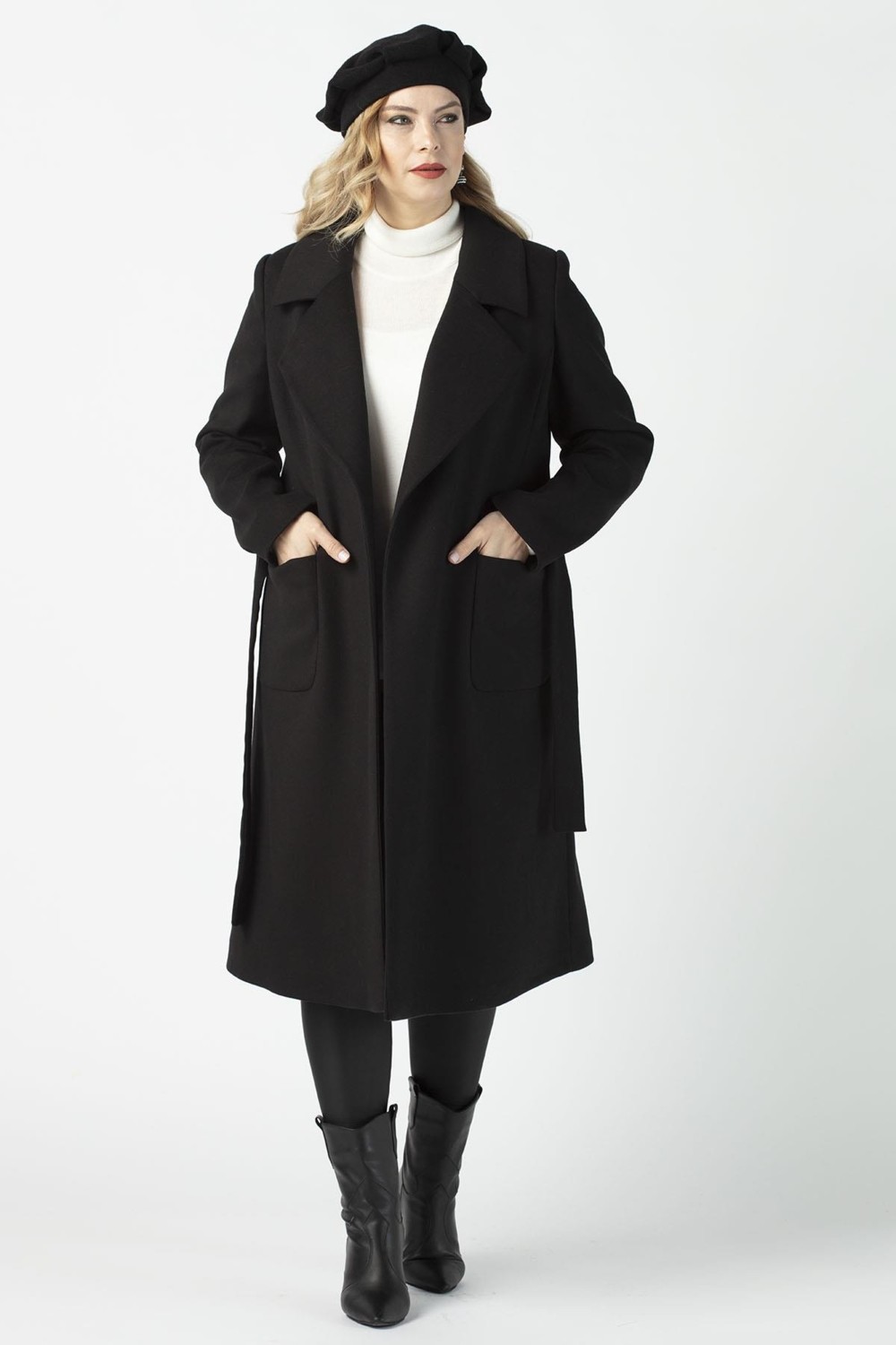 Moda Berray 904 Kahve Mono Yaka Torba Cepli Kaşe Kaban