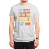 Fizello 8th Grade Graduation Level Complete Video Gamer Student Beyaz Spor Tişört