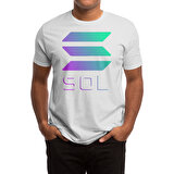 Fizello Solana Sol Crypto Logo Beyaz Spor Tişört