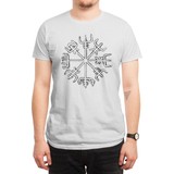 Fizello Vegvisir - Viking Compass [Black Static] Beyaz Spor Tişört