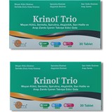 Krinol Trio - Meyan Kökü - Sentella - Spirulina - Akgünlük - Sarı Halile ve Arap Zamkı - 30 Tablet - 2 Kutu