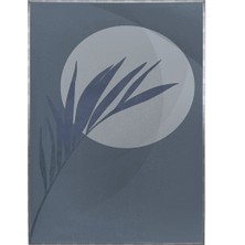 SHOP365 Palmiye Yaprakları ve Ay Manzara Mavi Renkler Modern Poster P-002260