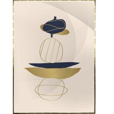 SHOP365 Altın ve Toprak Renkleri Şekiller Modern Poster P-002313