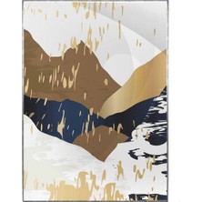 SHOP365 Güneş Ay ve Dağlar Manzara Modern Illüstrasyon Dikey Poster P-001707