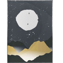 SHOP365 Dağ Ay Çizim Modern Poster P-002353
