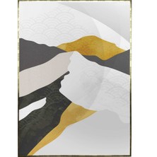 SHOP365 Dağlar Altın Gold Gri Siyah Renkli Modern Dekoratif Poster P-002961