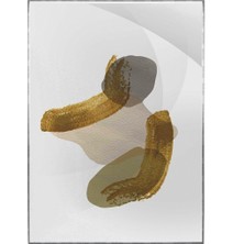 SHOP365 Altın Gold Şekiller Modern Dekoratif Poster P-002988