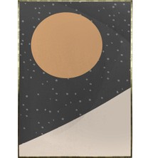 SHOP365 Güneş Ay ve Dağ Manzara Sulu Boya Efektli Poster P-002477