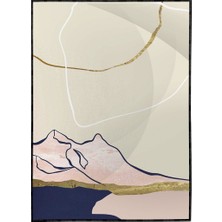 SHOP365 Dağ Şekiller Pastel Renkler Çizim Modern Poster P-002348