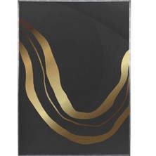 SHOP365 Ay ve Şekiller Siyah Gold Altın Renkler Modern Poster P-003677