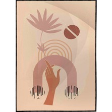 SHOP365 Kadın Eli ve Çiçekler Turuncu Renkler Modern Poster P-004469