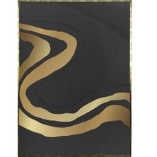 SHOP365 Ay ve Şekiller Siyah Gold Altın Renkler Modern Poster P-003674