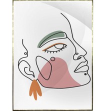 SHOP365 Kadın Yüzü Çizim Renkli Beyaz Güzellik Modern Poster P-000624