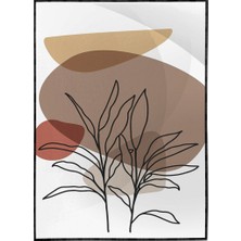 SHOP365 Yapraklar ve Şekiller Karışık Renkler Modern Poster P-000965
