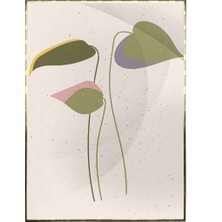 SHOP365 Yapraklar ve Dallar Pastel Renkler Modern Poster P-001773