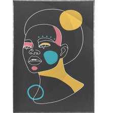 SHOP365 Kadın Çizim Renkli Siyah Modern Poster P-000592