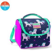 Coral High Kids Lacivert Pembe Unicorn Desenli Thermo Beslenme Çantası 11727