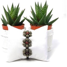 Taş Rüyası Pirit Kaplangözü Çiçek Motifli Örme Bileklik 6 mm Üçlü