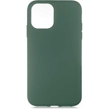 Case 4U Apple iPhone 11 Pro Max Kılıf LSR Lansman Kapak İçi Kadife Soft Yumuşak Dokulu Liquid Silikon Koyu Yeşil