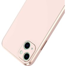 CoverZone iPhone 14 ile Uyumlu Kılıf Gold Kenar Pastel Renkli Halcyon Z-Bark Kapak Rosegold