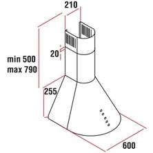 Alveus Ovalado Krem 60 cm Davlumbaz