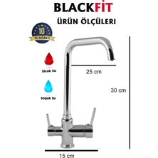 Blackfit L Borulu Mutfak Eviye Bataryası Arıtma Bataryası Arıtmalı Musluk