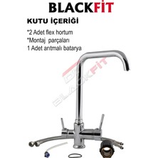 Blackfit L Borulu Mutfak Eviye Bataryası Arıtma Bataryası Arıtmalı Musluk