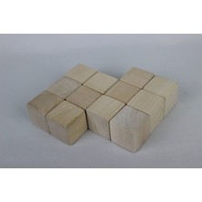 aliwooden 12 Li Naturel Büyük Küp (5 Cm)