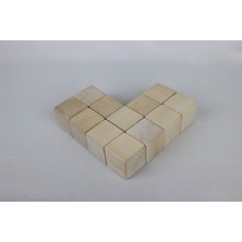 aliwooden 12 Li Naturel Büyük Küp (5 Cm)