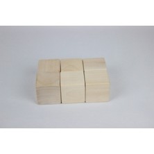 aliwooden 6 Lı Naturel Büyük Küp (5 Cm)