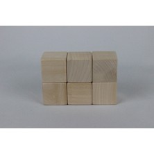 aliwooden 6 Lı Naturel Büyük Küp (5 Cm)