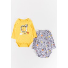 Babymod Figürlü 2'li Erkek Bebek Çıt Çıtlı Body Zıbın Takımı